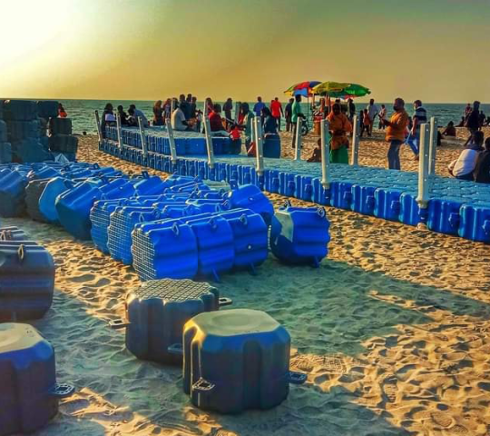 Floating Bridge in Alappuzha Beach